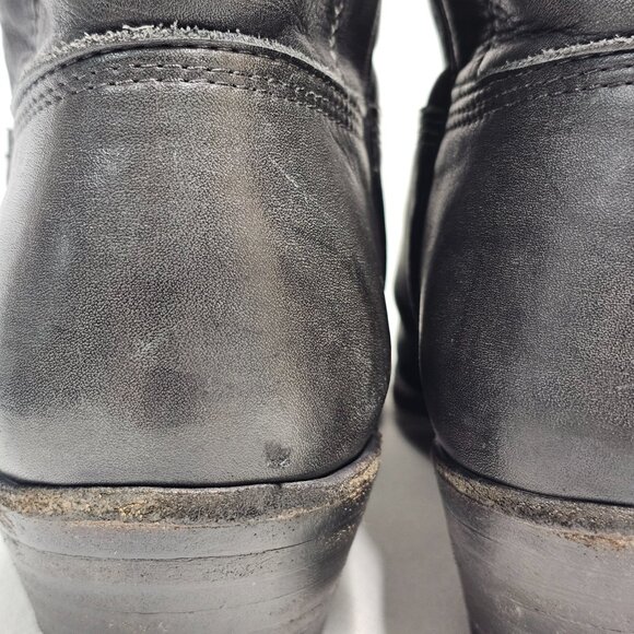 Stewart Boot Co 1977 VTG Hand Made Black Cowhide Leather Cowboy Boots Mens 8.5EE - Picture 5 of 14